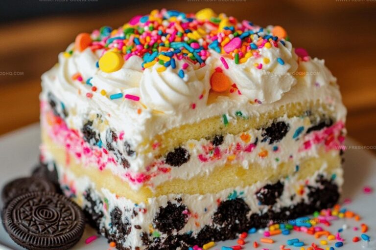 No-Bake Funfetti Oreo Icebox Cake Recipe