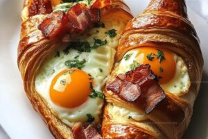 Bacon and Egg Croissant Boat Recipe