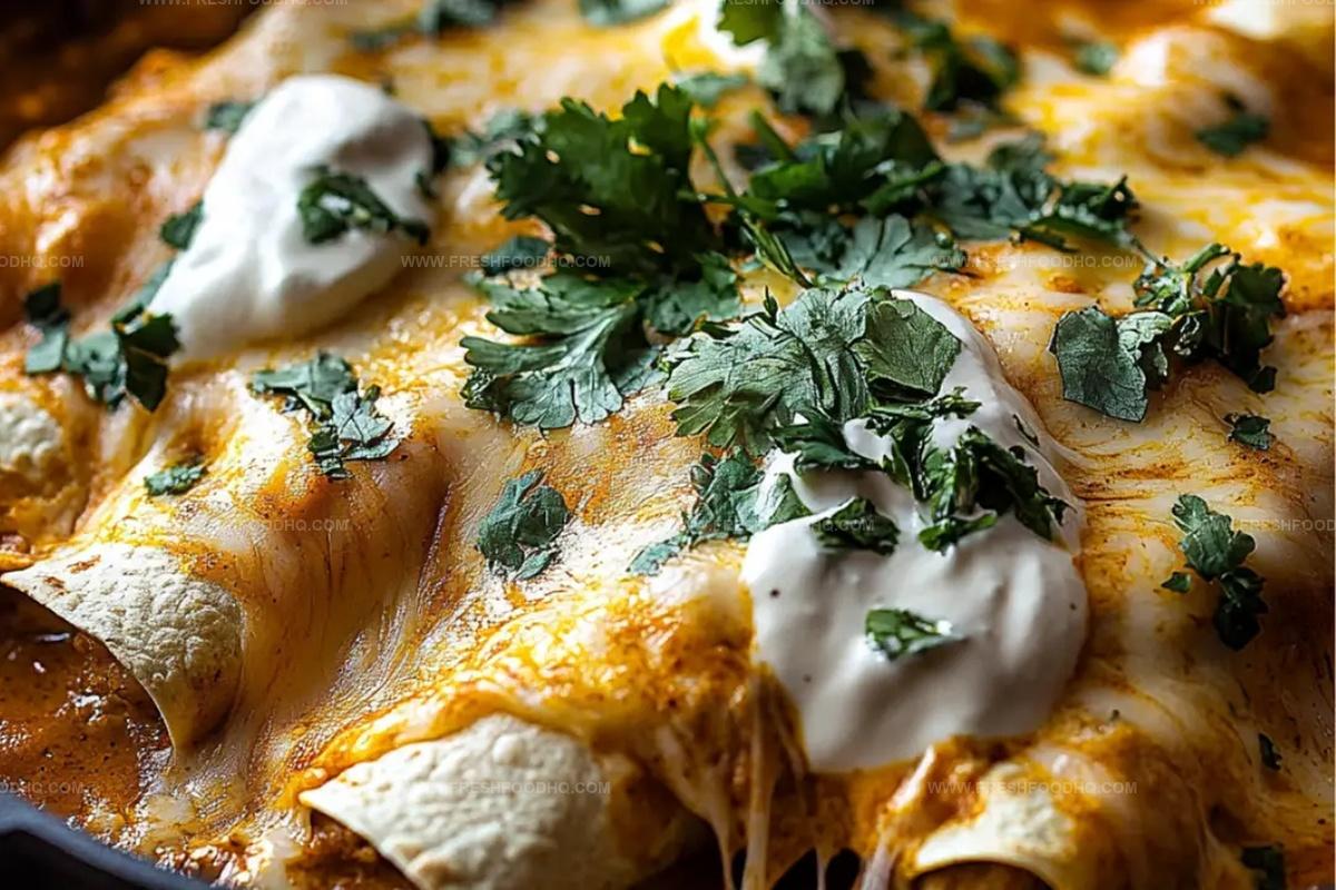 Skillet Creamy Chipotle Chicken Enchiladas Recipe