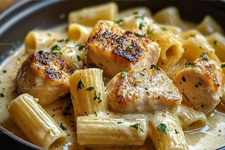 Creamy Garlic Butter Chicken And Rigatoni In Parmesan Sauce Recipe