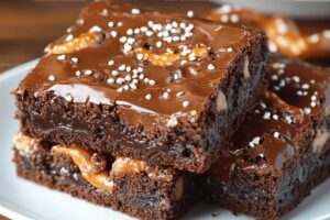 Pretzel Bottom Caramel Brownies Recipe