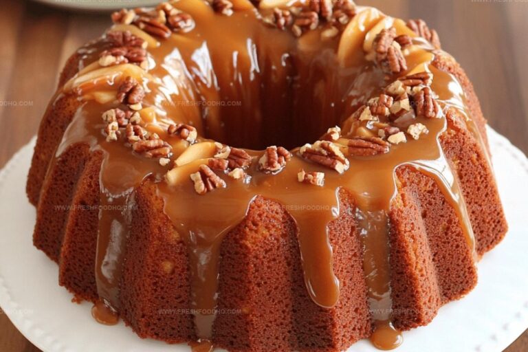 Apple Harvest Pound Cake with Caramel Glaze Recipe