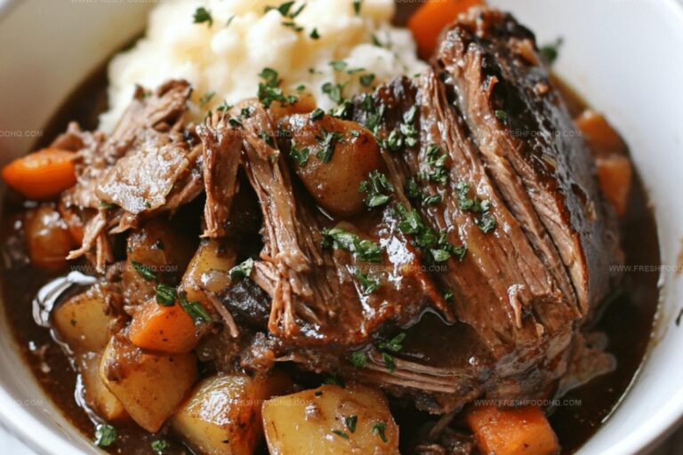 Pot Roast with Vegetables and Mashed Potatoes Recipe
