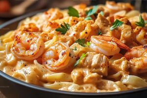 Creamy Cajun Shrimp And Chicken Pasta Recipe