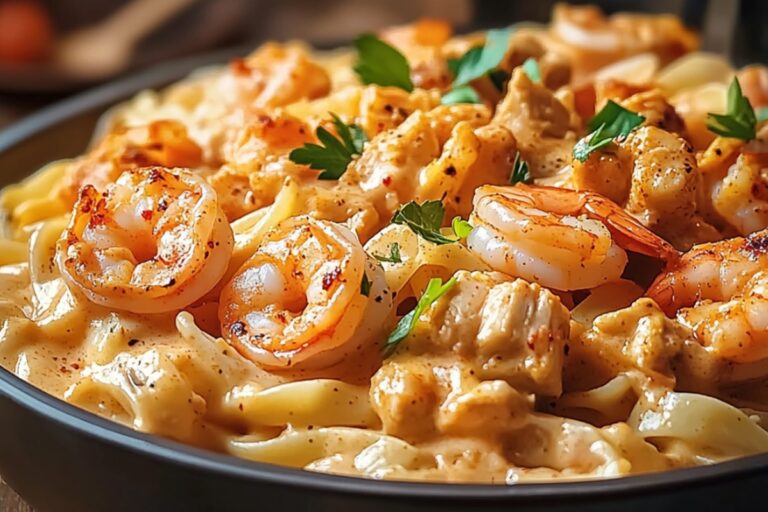 Creamy Cajun Shrimp And Chicken Pasta Recipe