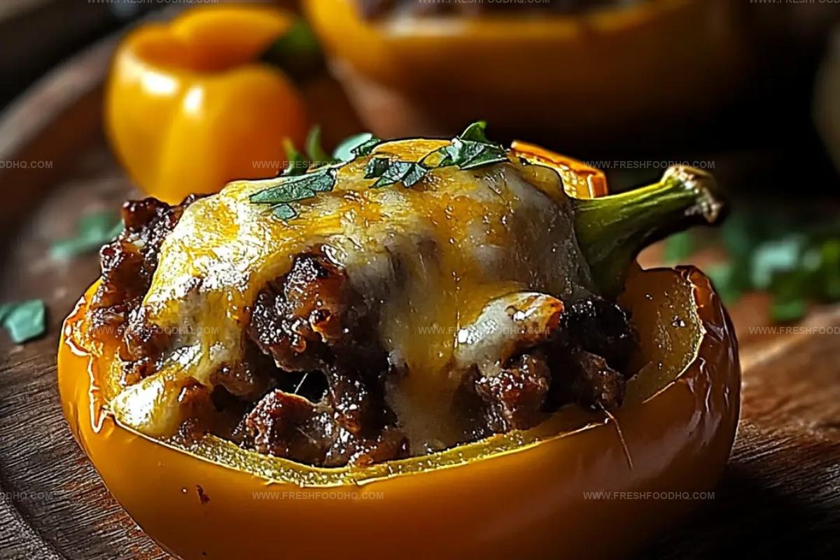 Philly Cheesesteak Loaded Stuffed Peppers Recipe