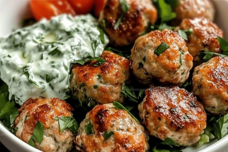 Greek Chicken Meatballs with Homemade Tzatziki Recipe
