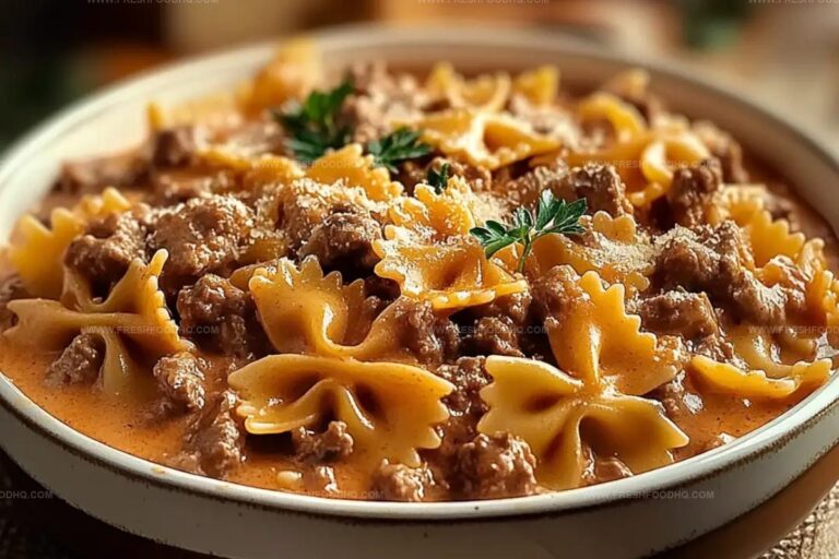 Creamy Velveeta Beef & Bowtie Pasta Recipe