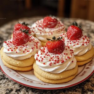 Frosted Strawberries and Cream Cookies Recipe