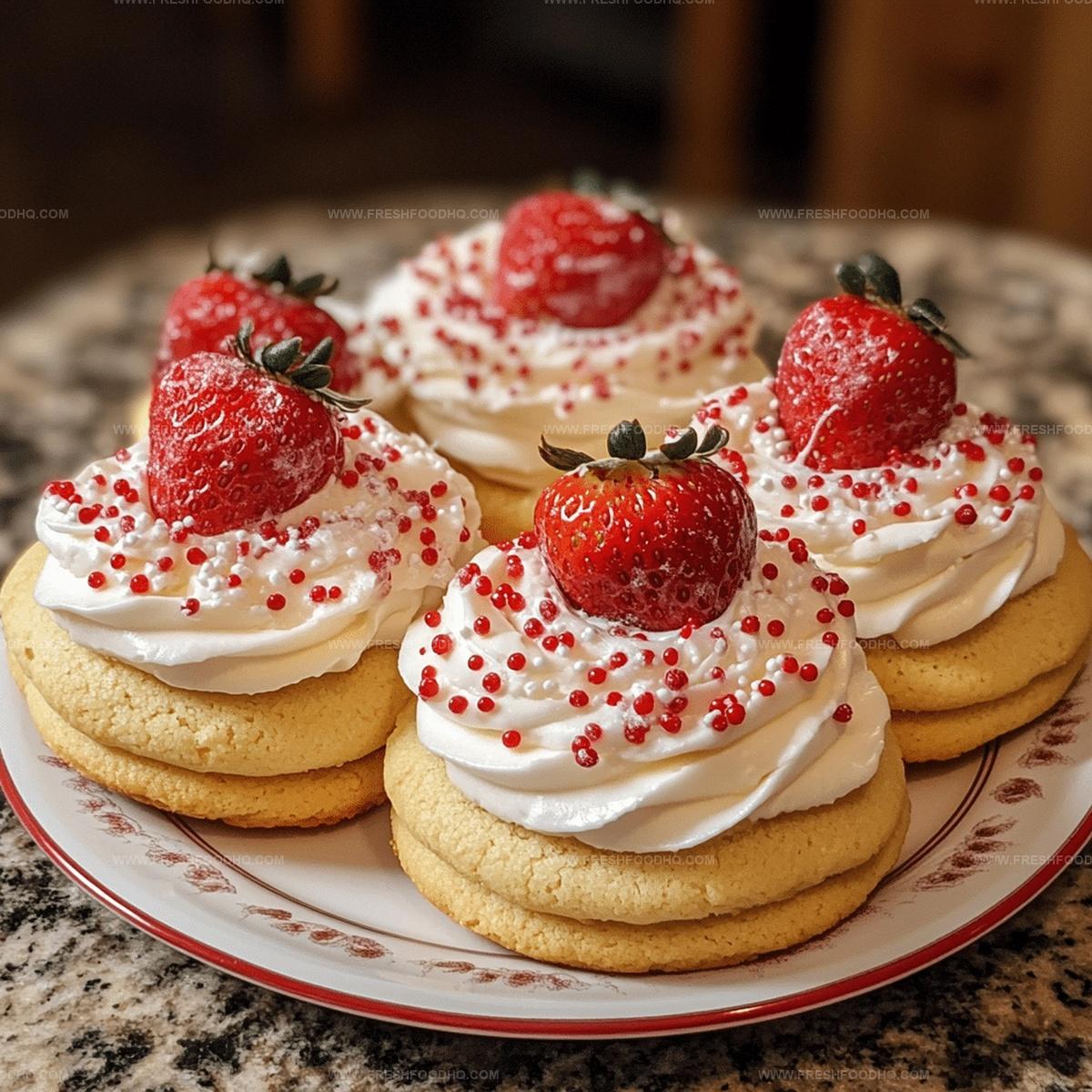 Frosted Strawberries and Cream Cookies Recipe
