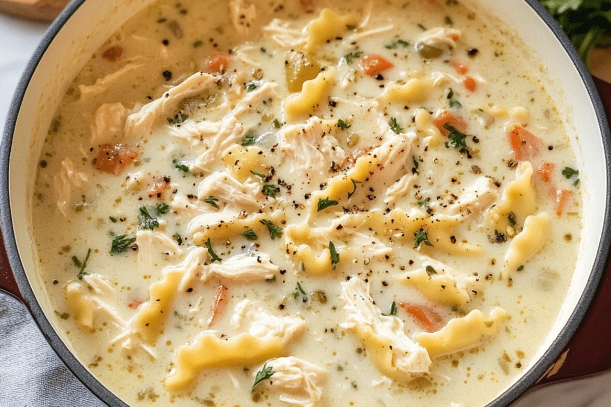 White Chicken Lasagna Soup Recipe
