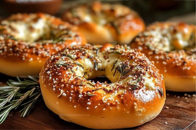 Mozzarella Stuffed Rosemary Parmesan Soft Pretzels Recipe