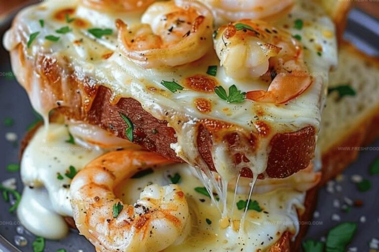 Cheesy Garlic Bread Shrimp Grilled Cheese Recipe