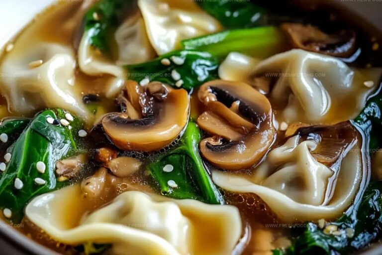 Steamy Potsticker Bliss Soup With Mushrooms & Bok Choy Recipe