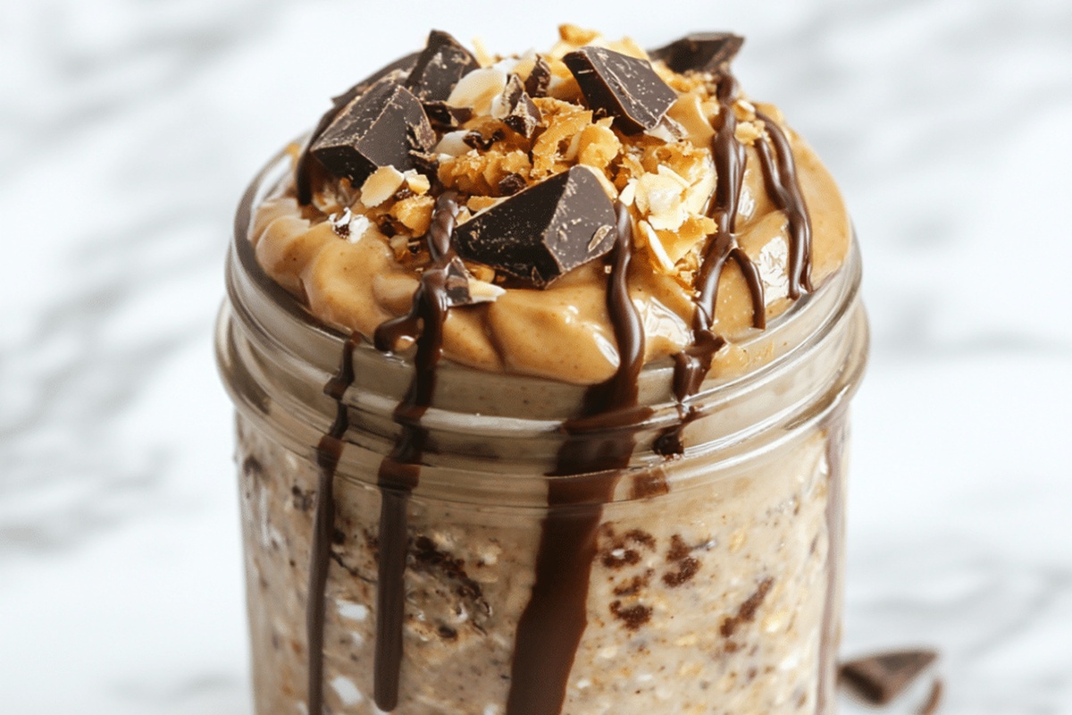 Chocolate and Peanut Butter Overnight Oats Recipe
