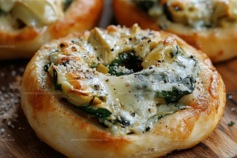 Artichoke Spinach Bagel Bites Recipe