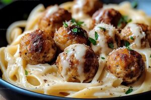 Cheesy Garlic Butter Chicken Bites With Creamy Parmesan Pasta Recipe
