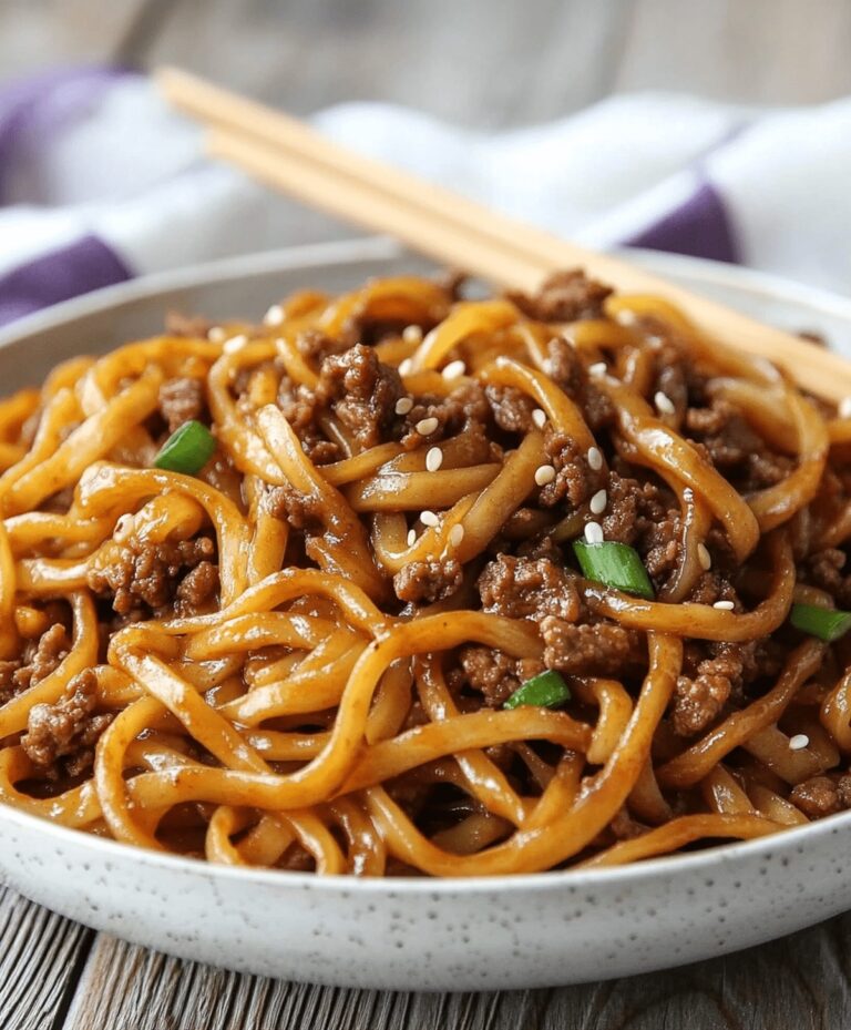 Mongolian Ground Beef Noodles Recipe