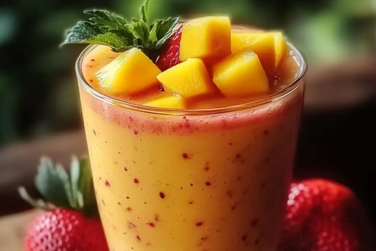Tropical Paradise Strawberry Mango Smoothie Recipe