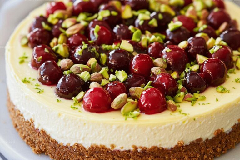 Luscious Lemon Lime Cherry Pistachio Cheesecake Recipe