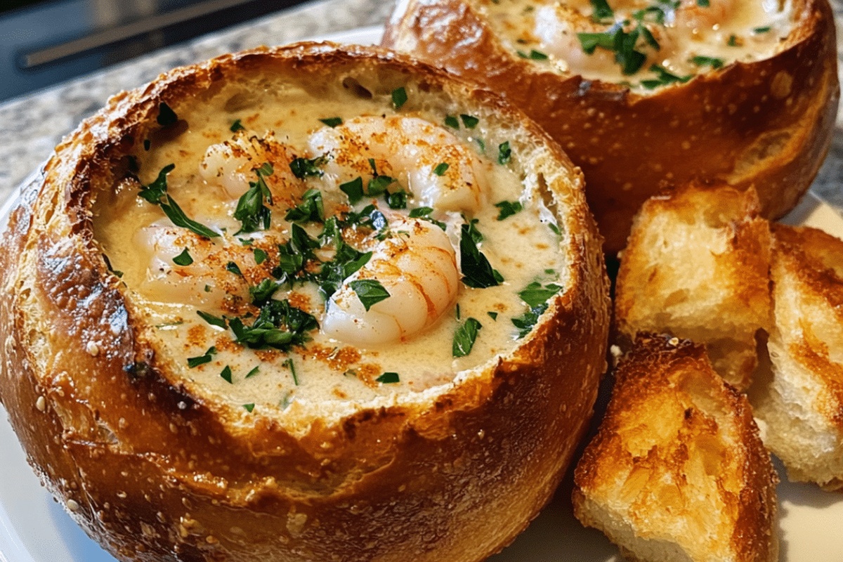 Sourdough Bread Bowl Seafood Soup Recipe