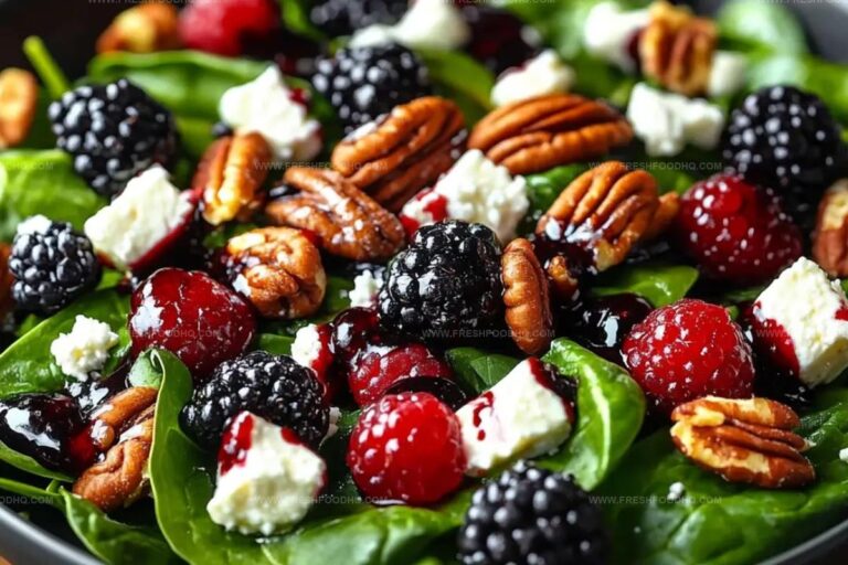 Berry Spinach Salad With Pecans, Feta, And Balsamic Glaze Recipe