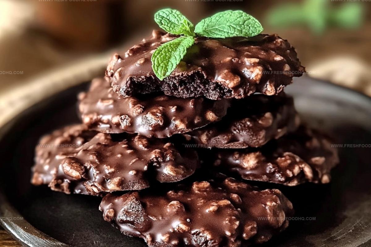 Fudgy Mint Chocolate No-Bake Cookies Recipe