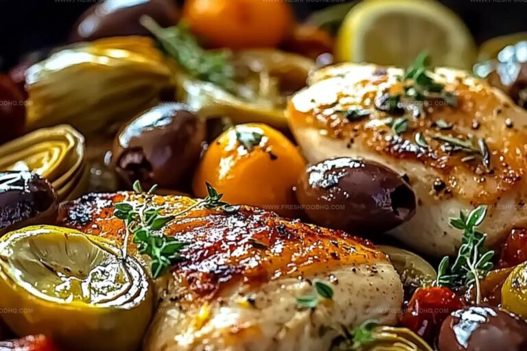Mediterranean Lemon Chicken With Artichokes & Olives Recipe
