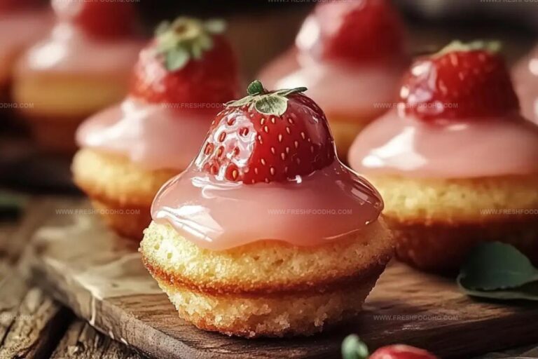 Glazed Mini Strawberry Cupcakes Recipe