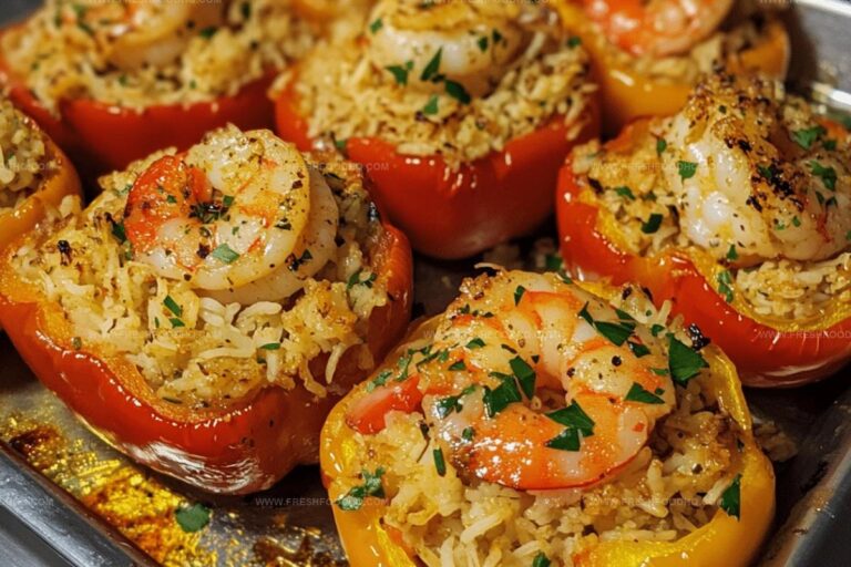 Garlic Butter Shrimp Stuffed Peppers Recipe