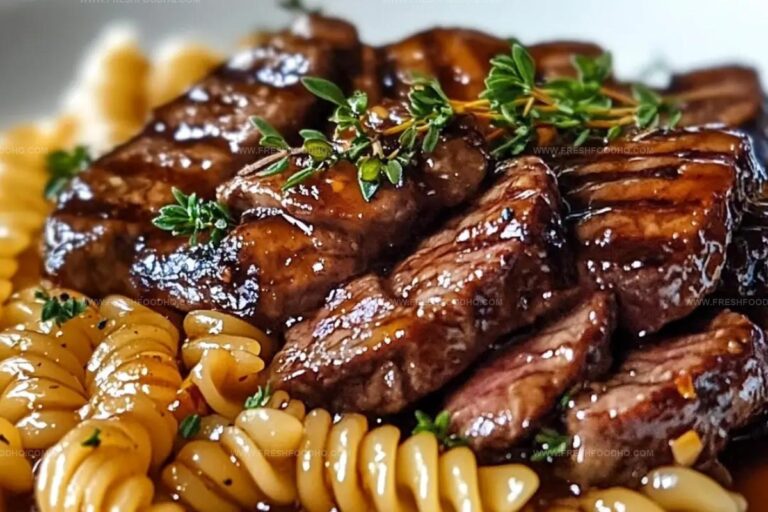 Sticky Honey Garlic Steak And Rotini Recipe