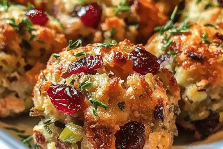 Festive Cranberry Turkey Stuffing Balls Recipe