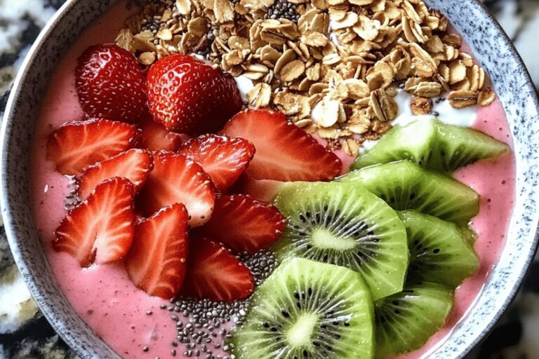 Strawberry Kiwi Smoothie Bowl Recipe