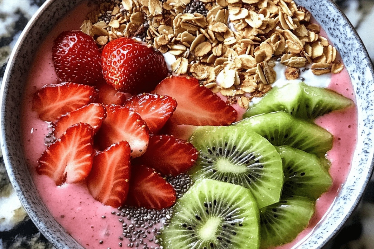 Strawberry Kiwi Smoothie Bowl Recipe