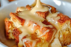 Old Fashioned Bread Pudding with Vanilla Sauce Recipe