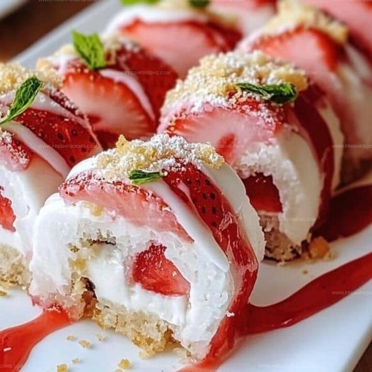 Strawberry Shortcake Cheesecake Dessert Sushi Rolls Recipe