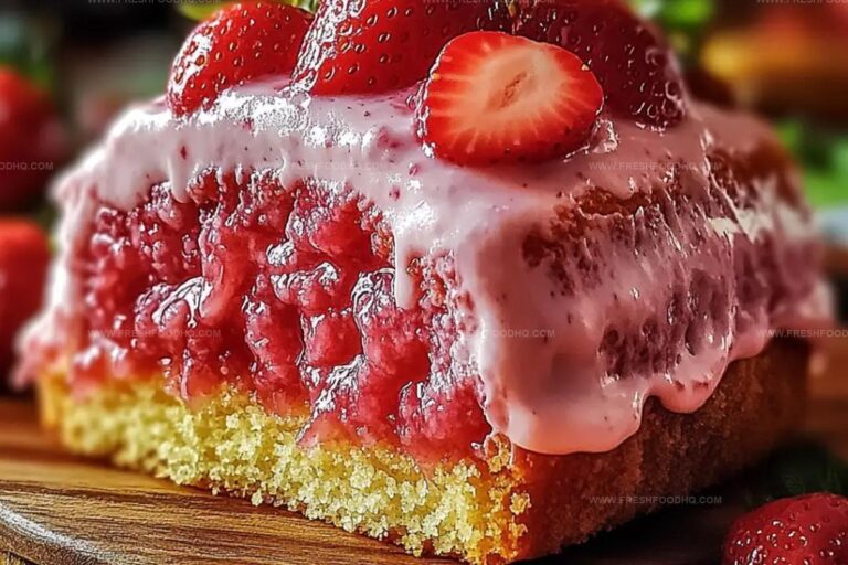 Sticky Strawberry Honeybun Cake With Strawberry Cream Icing Recipe