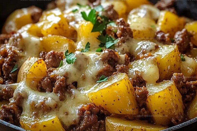 One-Pan Cheesy Meat & Potato Skillet Recipe
