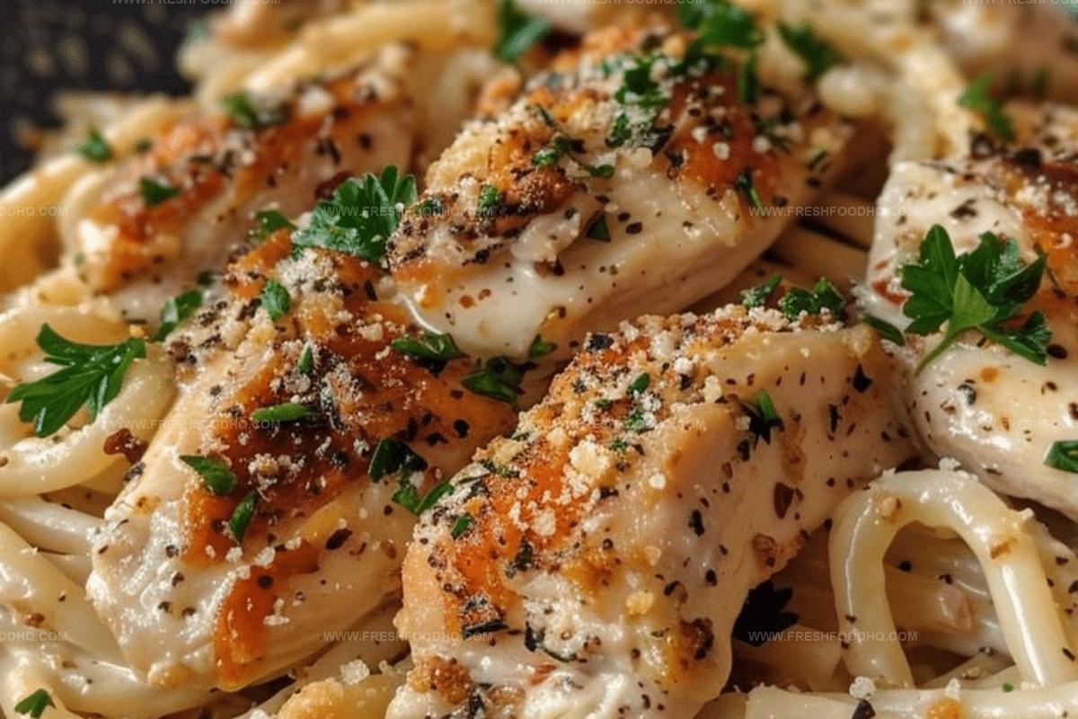 Crockpot Garlic Parmesan Chicken Pasta Recipe