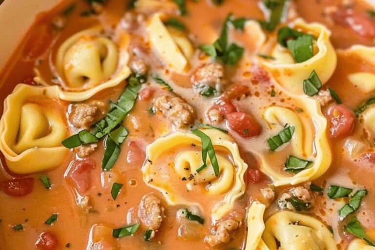 Slow Cooker Tomato Basil Tortellini Soup Recipe