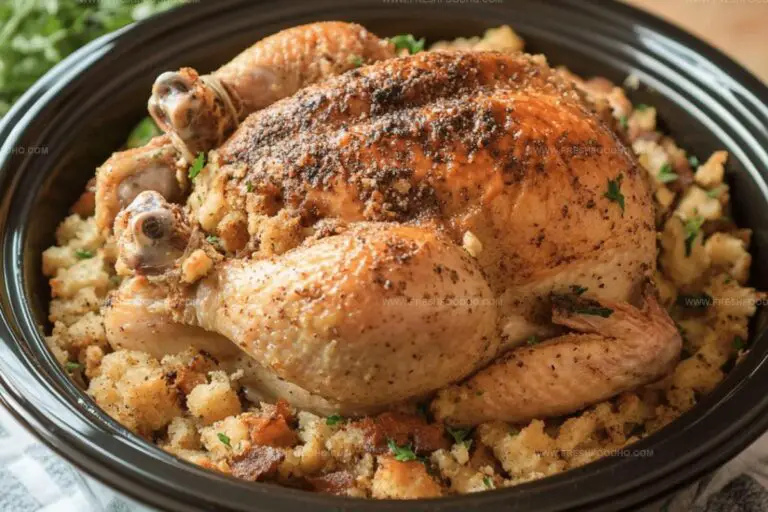 Crockpot Whole Chicken with Stuffing Recipe