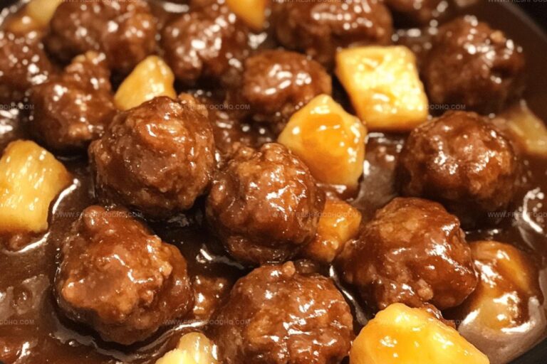 Slow Cooker Pineapple Barbecue Meatballs Recipe