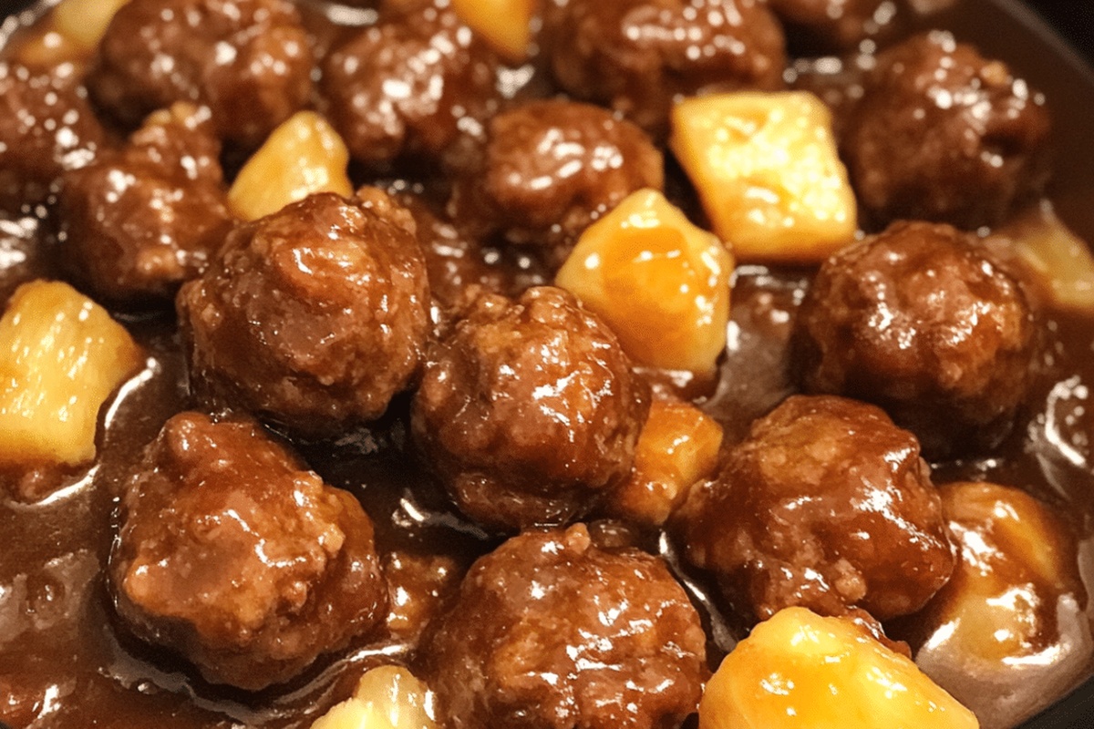 Slow Cooker Pineapple Barbecue Meatballs Recipe