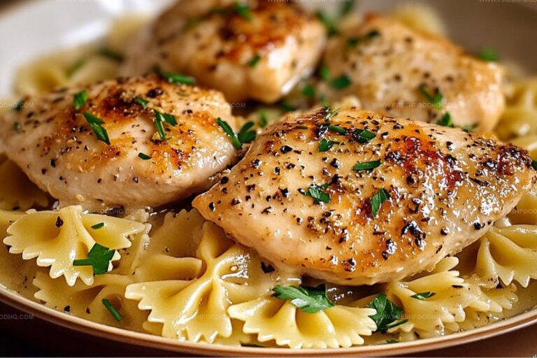 Lemon Garlic Chicken With Creamy Bowtie Pasta Recipe