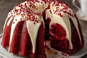 Layered Red Velvet Cheesecake Bundt Cake Recipe