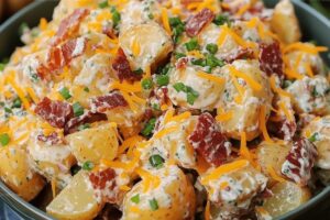 Cheesy Bacon Ranch Potato Salad Recipe