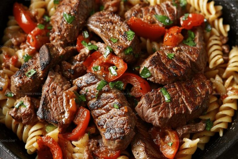 Spicy Cajun Lamb and Steak Pasta Recipe