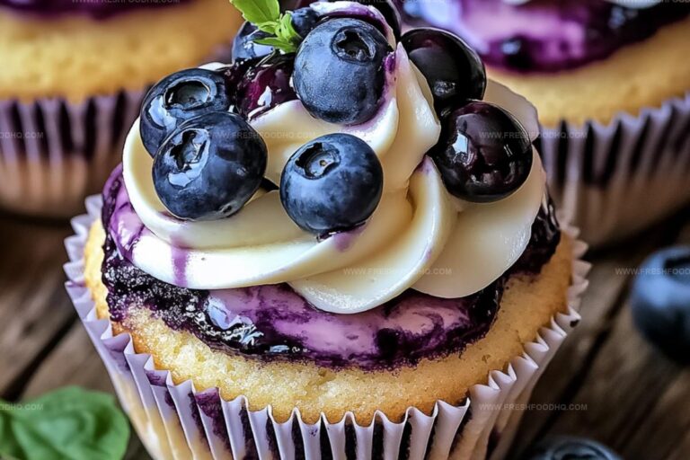 White Chocolate Blueberry Cheesecake Cupcakes Recipe
