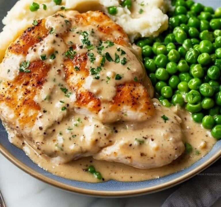 Creamy Boursin Chicken with Green Peas & Mashed Potatoes Recipe