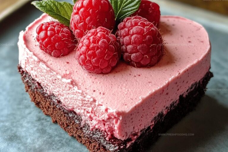 Heart-Shaped Raspberry Mousse with a Brownie Base Recipe